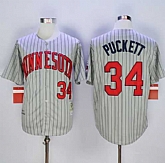 Minnesota Twins #34 Kirby Puckett Mitchell And Ness 1987 Gray Throwback Stitched MLB Jersey Sanguo,baseball caps,new era cap wholesale,wholesale hats